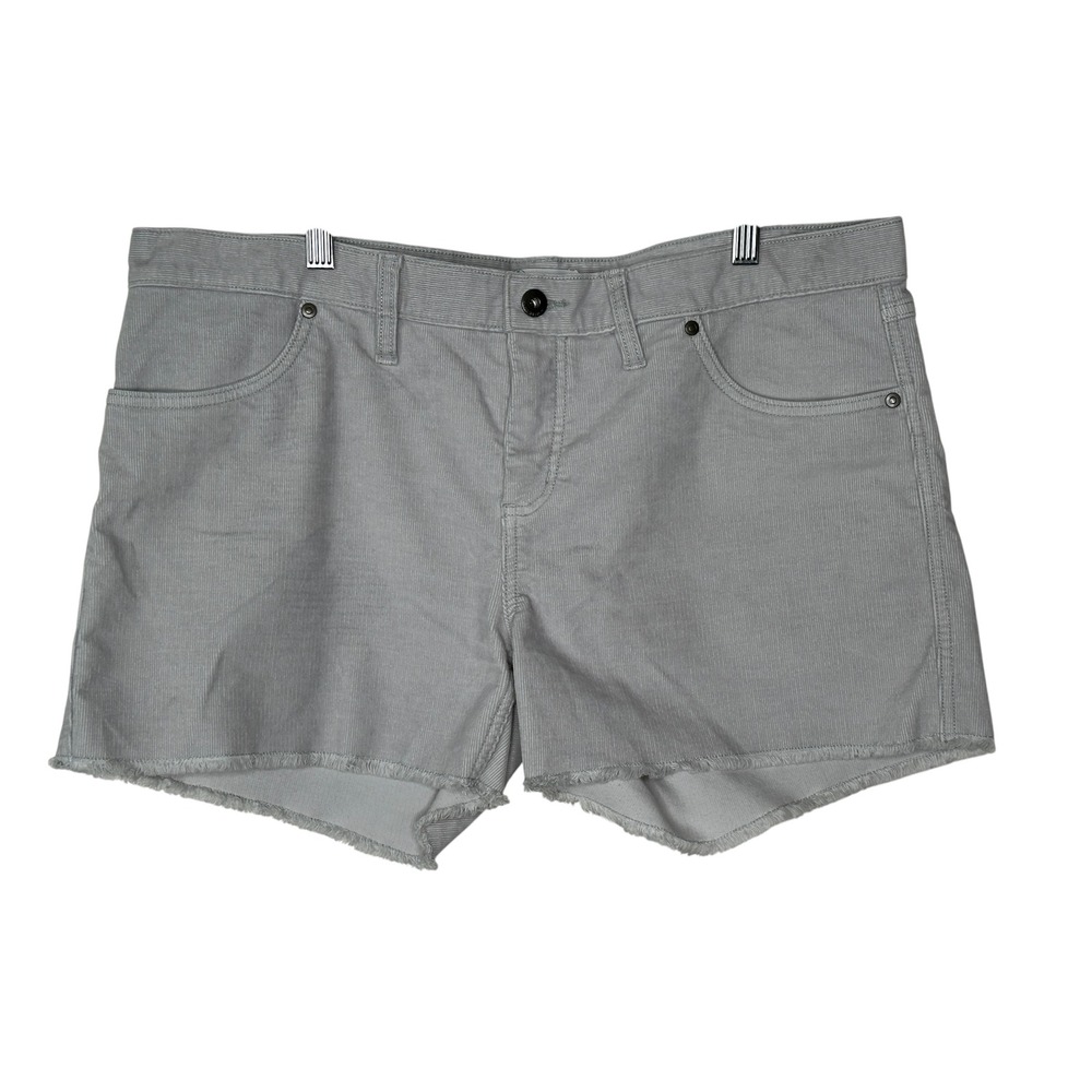 Carve Designs Oahu Corduroy Shorts 12 Gray Raw Hem Organic Cotton Stretch Casual